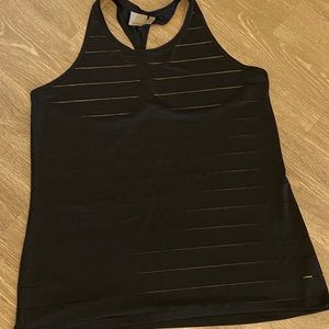 Athleta Stripe Mesh High Neck Chi Tank